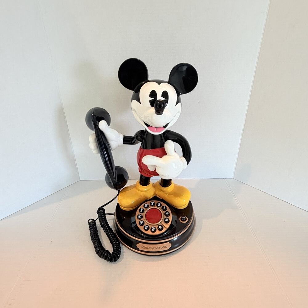 Vintage 1997 Disney Mickey Mouse Animated Talking Telephone Telemania Home Phone